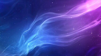 Obraz premium Ethereal Waves of Colorful Light in a Cosmic Background with Soft Swirls and Star-Like Dots Creating a Mystical Atmosphere for Creative Designs
