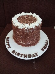 Tall Chocolate Forest Birthday Cake – A Decadent Delight for Celebrations. Lush Chocolate Forest Birthday Cake – Perfect for Every Special Occasion. Elegant Tall Chocolate Forest Cake with a Birthday