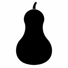 Elegant Black Silhouette of Butternut Squash