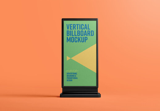 Versatile Vertical Billboard Mockup: Perfect for Advertising, Display, Posters, and Branding Presentations, Generated with AI
