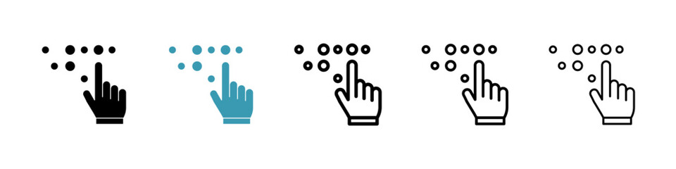 Braille vector icons pack in black and blue colors