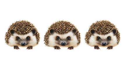 Wild Hedgehogs in a Natural Playful Arrangement Generative AI