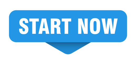 start now sticker. start now sign on transparent background
