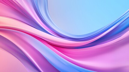 Naklejka premium Elegant Flowing Waves of Pink and Blue Soft Colors for Abstract Backgrounds and Creative Design Projects