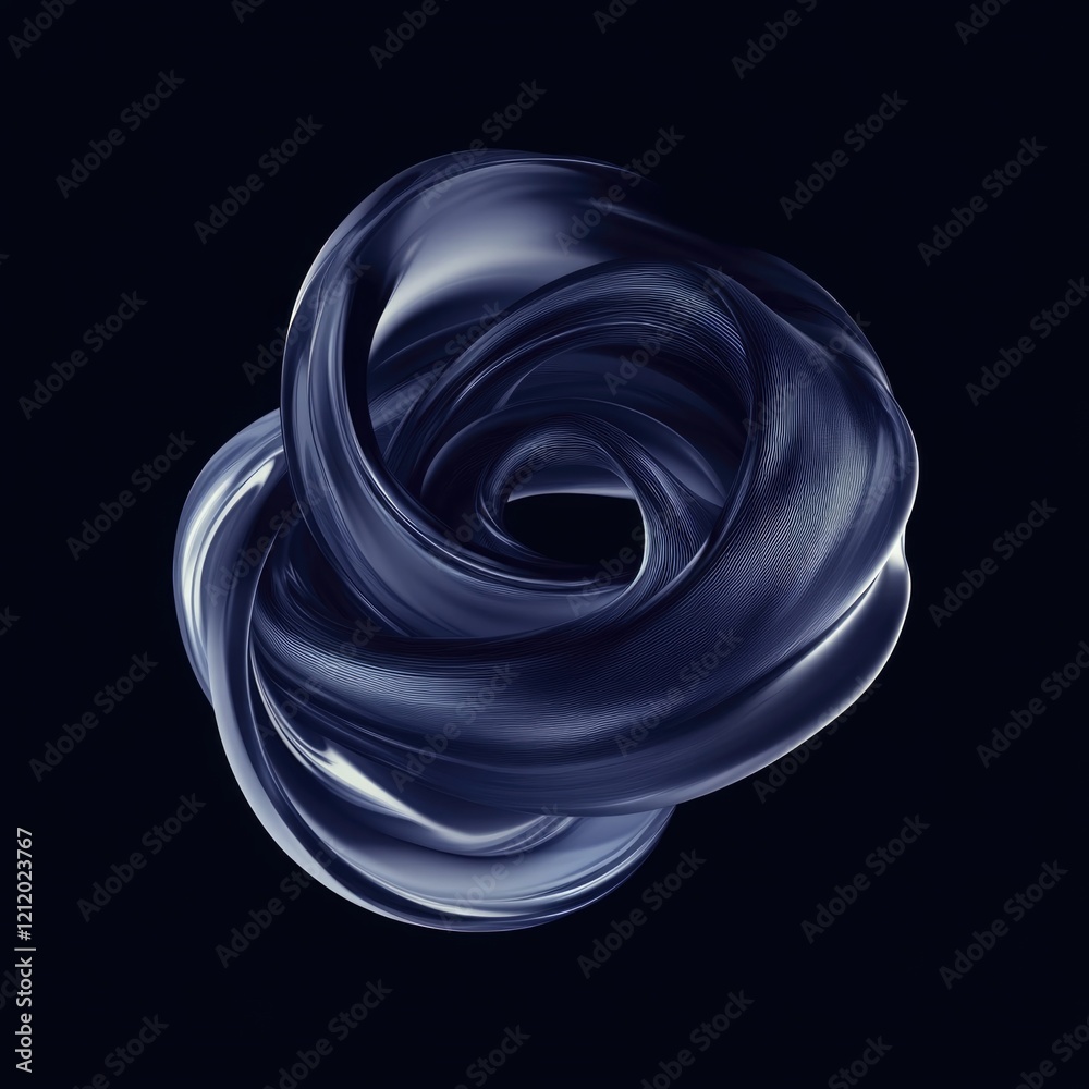 Aufkleber a simple design featuring a blue spiral on a dark background, suitable for use as a graphic element 