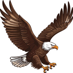 Obraz premium Bald Eagle Mascot Swooping with Claws Out and Wings Spread
