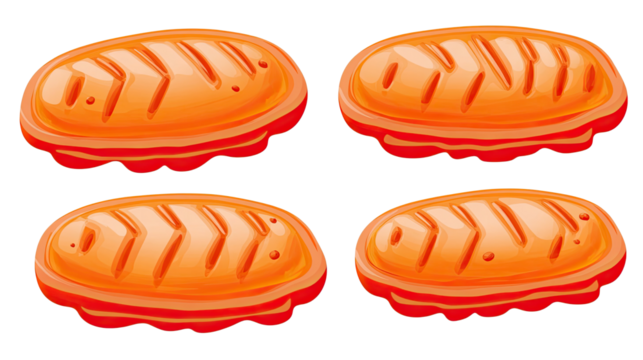 Orange Zigzag Edge Oval Objects Generative AI