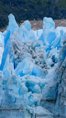 Vertical image of  View of blue Perito Moreno Glacier, Los Glaciares National Park, Argentina