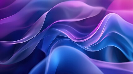 Obraz premium Abstract Waves of Colorful Fluid Motion in Purple and Blue Tones, Creating a Dreamy and Dynamic Visual Experience for Background or Wallpaper Applications