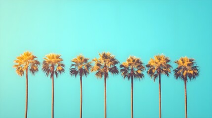 Obraz premium palm trees on a blue background