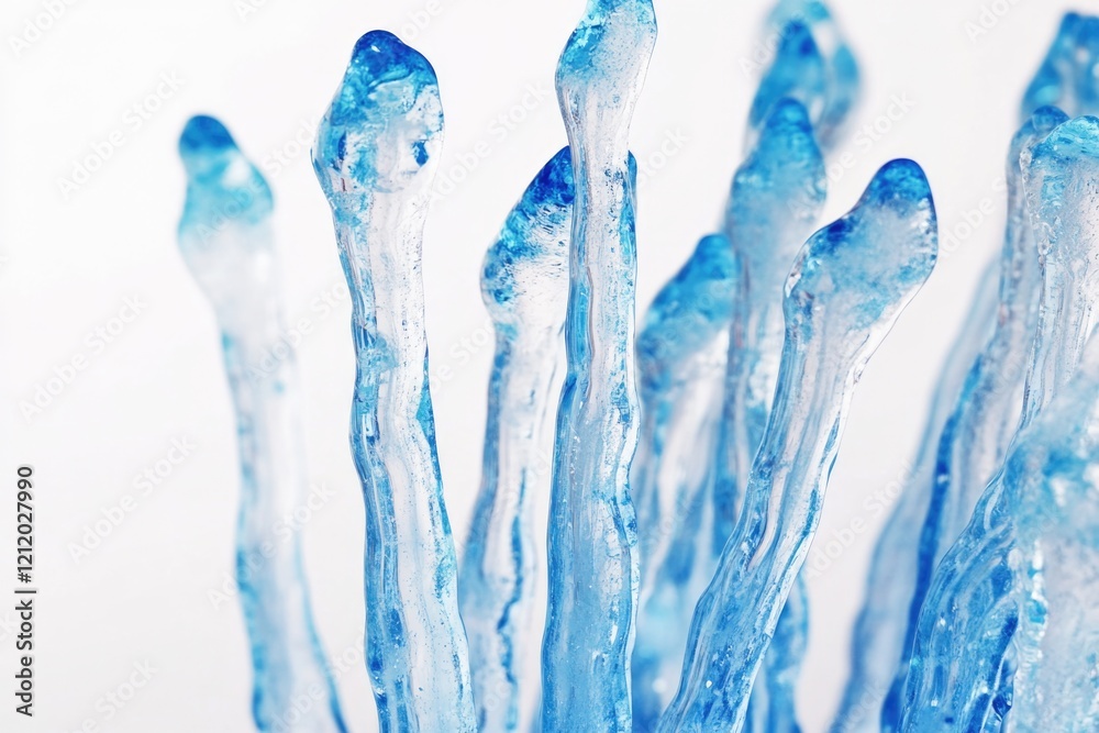 Poster a cluster of ice sticks photographed from a close perspective