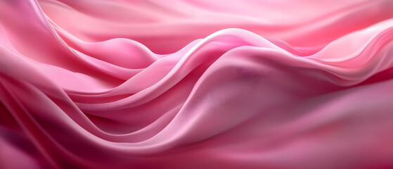 Obraz premium Pink silk waves, studio shot, texture, fashion