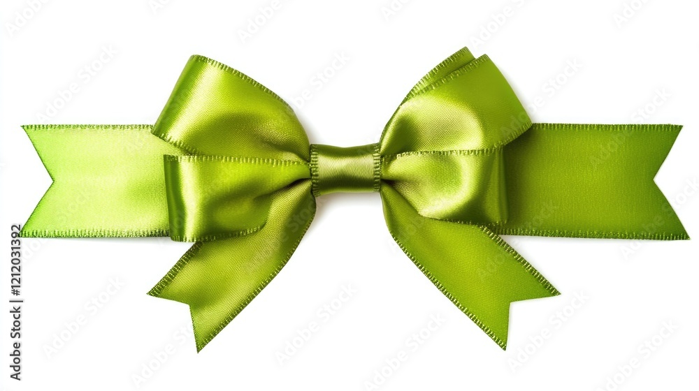 Aufkleber A simple and elegant green bow set against a clean white background, perfect for decorating or adding a pop of color to your design