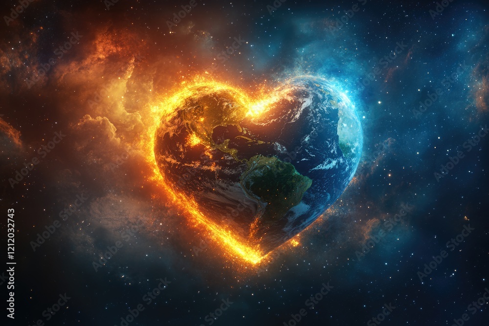 Aufkleber A heart-shaped object floating in space