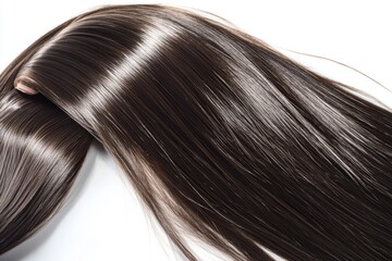 A close-up shot of a long brown hair