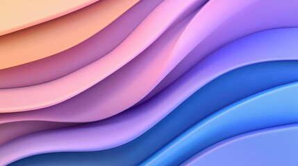 Obraz premium Soft Flowing Waves in Pastel Colors - A Beautiful Abstract Background with Shades of Pink, Purple, and Blue Creating a Calm and Serene Atmosphere for Design Projects and Digital Artwork
