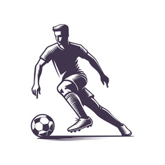 Naklejka premium Soccer Player Silhouette Vector Design Template Illustration