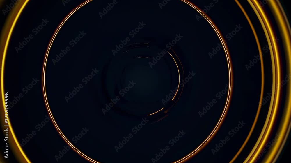 Poster swirling golden patterns create mesmerizing visual effects in abstract animation