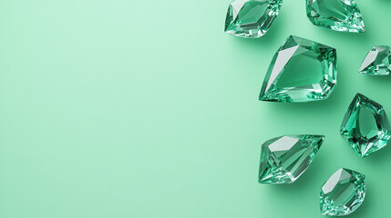 Fototapeta premium close-up shot of transparent green gemstones