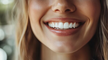 Obraz premium Close Up of a Bright Smile with Perfect White Teeth