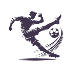 Soccer Player Silhouette Vector Design Template Illustration
