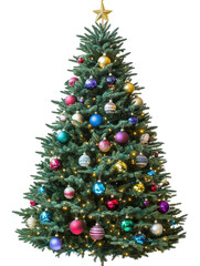 Isolated Decorated Christmas Tree