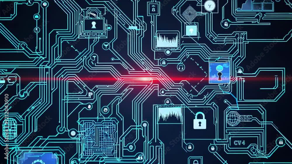 Poster exploring the intricate world of digital security technologies and data protection methods shown in 