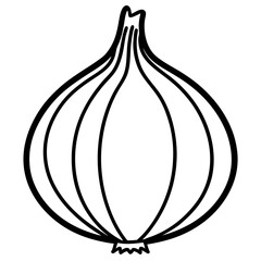 Onion Sketch Vector in One Line