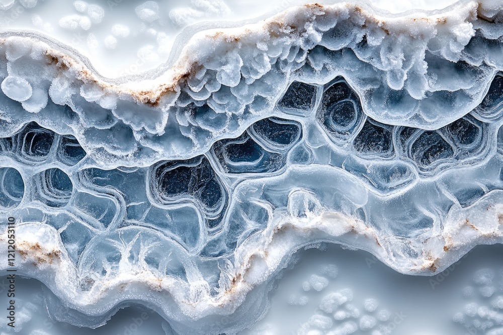 Poster A close-up view of a small fragment of ice on a surface