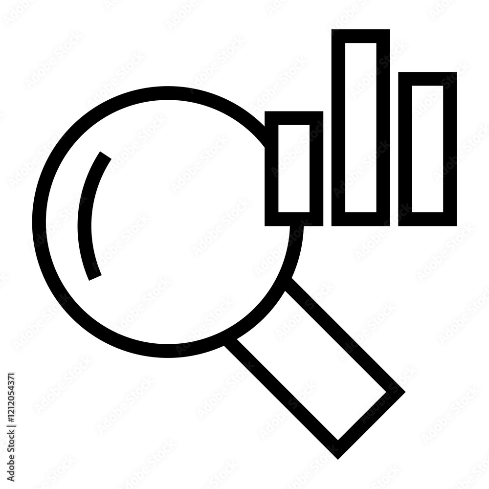 Poster Analytics Graph Inspect vector icon