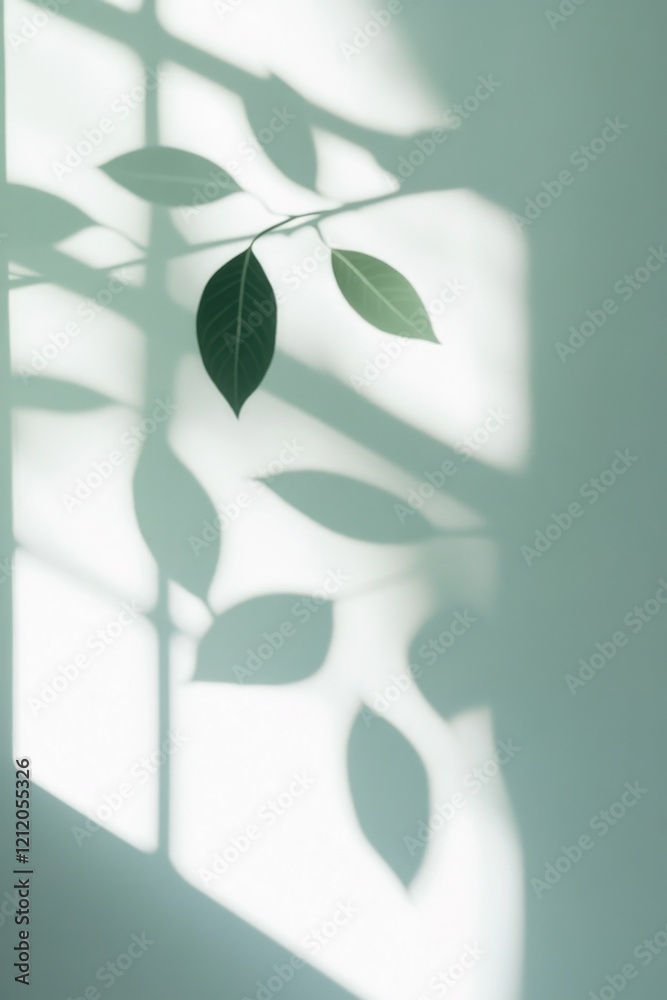Poster A subtle shadow of a plant on a wall, often overlooked but adding texture and interest