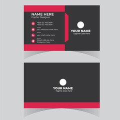 Modern blue black business card - creative and clean business card template. Stylish blue elegant business card design. Designed for business and corporate concept. Vector illustration Moder blue blac