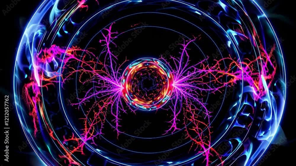 Poster dynamic visualization of energy patterns in a vibrant abstract universe