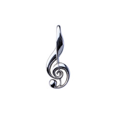 Elegant Silver Treble Clef Pendant Charm