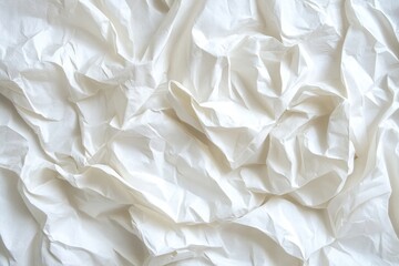 Obraz premium White crumpled paper texture background, close-up