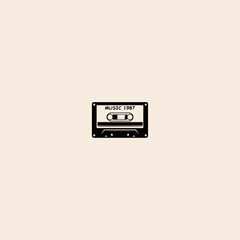 Audio Cassette icon flat vector design.