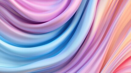 Fototapeta premium Soft Flowing Fabric Texture in Pastel Shades of Pink, Blue and Peach, Creating an Elegant and Serene Background for Creative Projects