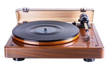 Turntable on wooden base