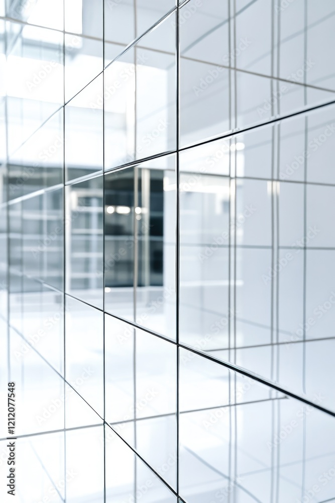Poster modern minimalist space with reflective surface and clean lines