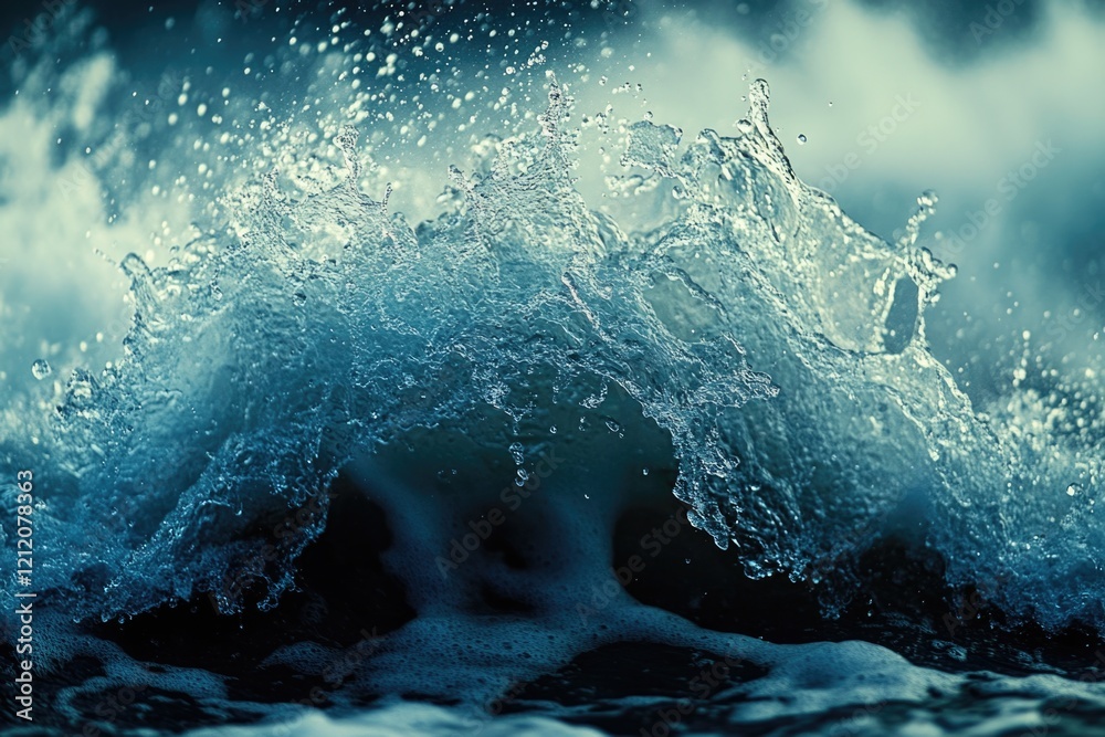 Poster a close-up view of a wave in the ocean
