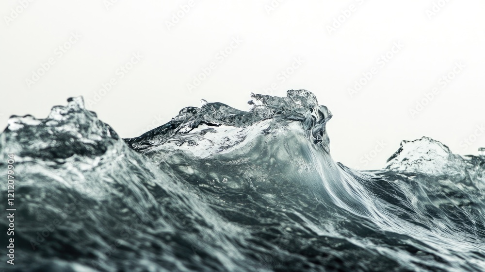 Poster close-up of a powerful ocean wave, suitable for use in travel or outdoor-related projects