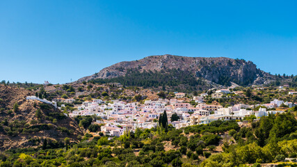 Panoramic view of Volada village in Karpathos Island, Greece