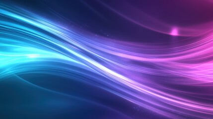 Fototapeta premium Vibrant Abstract Waves of Light in Blue and Purple Colors Creating a Mesmerizing Background for Digital Art and Creative Projects in a Soft Dreamy Atmosphere