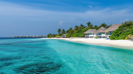 Fototapeta premium beach with palm trees, vacation