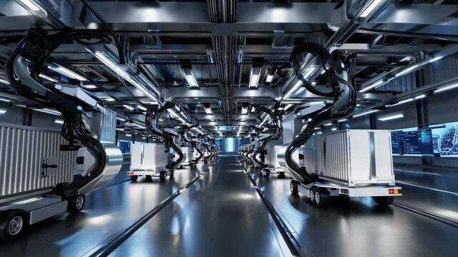 Automated robotic system for container transportation in a modern warehouse facility