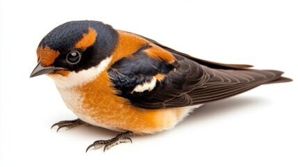 Obraz premium Colorful barn swallow on a white background. Generative AI