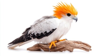 Obraz premium Stunning Secretary Bird on White Background. Generative AI