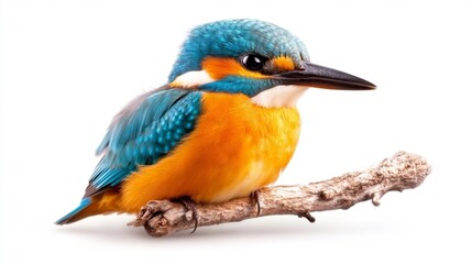 Obraz premium Colorful Kingfisher on Perch. Generative AI