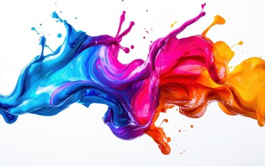 Fototapeta premium Dynamic swirl of liquid paint in bold colors, forming an artistic background