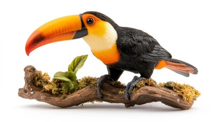 Obraz premium Vibrant Toucan Perched on Branch. Generative AI